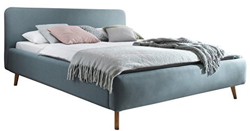 sette notti Polsterbett 160x200 cm Landhausstil Webstoff Eisblau, Bett mit variabeler Einlasstiefe, Mattis Art Nr. 1455-10-4000