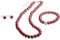 FlexiStore Perlenkette geknotet - Perlenarmband - Perlenohrringe - Set Bordeaux Rot