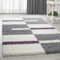 HomebyHome Shaggy Teppich Wohnzimmer 240 x 340 cm - Hochflor Teppich Lila, Grau und Weiss Extra Weich und Flauschig - Bettvorleger Teppich für Schlafzimmer, Küchenläufer - Carpet, Halı, Kilim