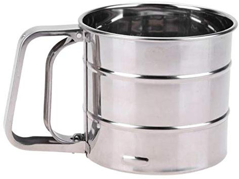 Stainless Steel Flour Sieve Mugs Design Flour Sifter Shaker Baking Pastry Tools Bakeware Strainer for Coffee Icing Sugar Powder,Handheld Mesh Flour Sieve Cup