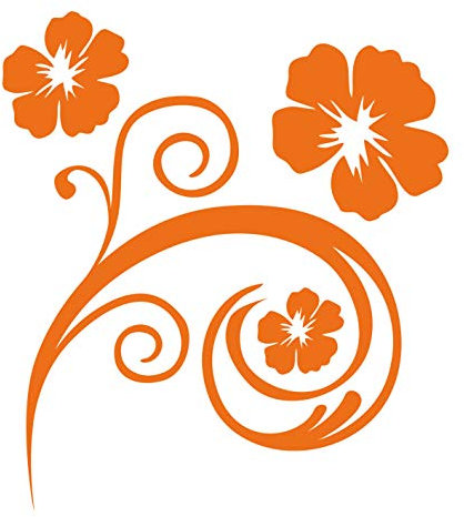 kleb-Drauf® | 1 Blumenranke | Orange - matt | Autoaufkleber Autosticker Decal Aufkleber Sticker | Auto Car Motorrad Fahrrad Roller Bike | Deko Tuning Stickerbomb Styling Wrapping