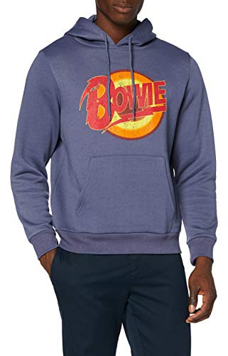 David Bowie Vintage Diamond Dogs Official Logo Hooded Sweatshirt Charcoal