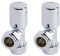Milano 15mm Chrome Angled Heated Towel Rail Radiator Valves
