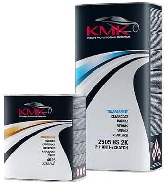 Barniz HS 2K 2:1 ANTIRAYADO 2505 y Catalizador Ultra Rápido (Kit de 7,5 L) - para Uso Profesional para carrocería