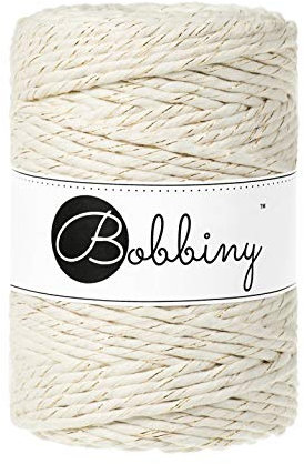 Bobbiny Macrame Cords 5 mm - 100 m Wahl (Naturgold)