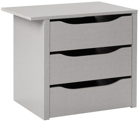 Möbel Jack Schubladeneneinsatz für Kleiderschränke - mit 3 Schubladen - 66 x 57 x 45 cm - Grau - MDF - Schubkasteneinbausatz Schubkasteneinsatz