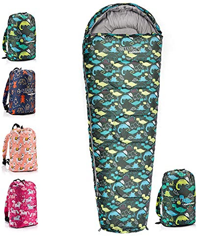 meteor Premium Kinder-Schlafsack mit Rucksack Ultraleicht Kinder Hüttenschlafsack Komfortbel Jugendliche Camping Deckenschlafsack Schlafsack Mini Sleeping Bag