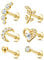 ADRAMATA 6Pcs 16G Cartilage Tragus Stud Earrings For Women Men Internally Threaded CZ Moon Heart Leaf Helix Conch Labret Monroe Ear Piercing Jewelry,G8