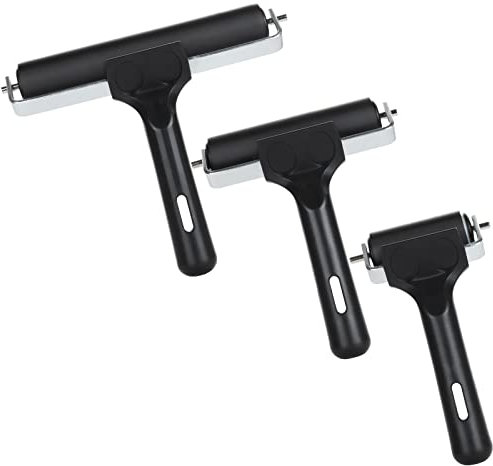 LOLYSIC Gummi-Brayer-Walzen zum Basteln, 3er-Set, Blockdruck-Tintenrollen für Druckherstellung, Kunstroller, Werkzeug, Gelplatten, Druckrollen für Blockdruck, Stempeln, Kunsthandwerk, 6 cm, 10 cm, 15