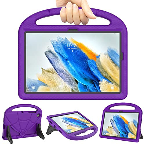 Kids Case for Samsung Galaxy Tab A8 10.5'' 2022, Mansiruyi Lightweight Shockproof Kids Friendly Case with Handle Stand for Galaxy Tablet A8 10.5 Inch (SM-X200/X205/X207) (Purple)