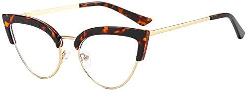 LIPIODOL Blaulichtfilter Brille Anti Blaulicht Brillen Ohne Stärke Anti-Müdigkeit Anti-Blaulicht UV-Schutz Retro Katzenauge Brillenfassung