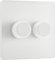 BG Electrical Intelligent Double Wall Dimmer Switch, 2 Way, Screwless Front Plate, Evolve, Pearlescent White, 200W, PCDCL82W