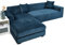 JHLD Stretch Sofabezug L Form Samt, Sofabezug L Form Samt 2 Stück weiche Sofa Abdeckung Sofa Überwürfe Mit elastischem Boden Für Hunde Katzen -blau A-4-Sitzer + 4-Sitzer