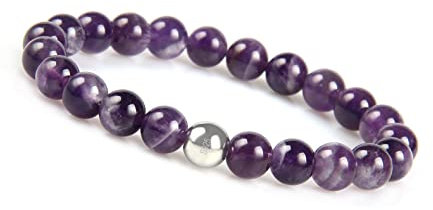 GD GOOD.designs Amethyst Armband mit 925 Echtsilber Perle I Lila Kugelarmband für Damen und Herren