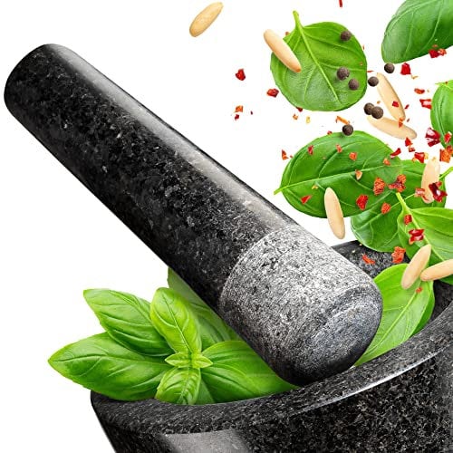 madeco Pilon de rechange en granit 16 cm - Noir poli - Pour mortier - En granit (sans mortier) - Pour moudre des épices, des herbes, des noix
