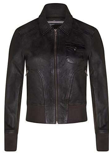Ladies Grey Leather MA-1 Varsity Bomber Jacket 4XL