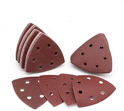 100 X Schleifpapier, Gemischte Körnung, 90 Mm, Deltaschleifer, Schleifpapier, Haken- Und Schlaufenscheibe, Schleifwerkzeuge Zum Schleifen + 1 X 90 Mm Schleifpad,320-1000