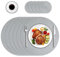 HPMAISON Grau Runde Tischsets und Untersetzer 6er Set, PP Geflochten Gewebt Tischsets Hitzebeständig Waschbar Küche Esszimmer Platzsets 6er Set für Zuhause, Restaurant Hotel, Outdoor, Party