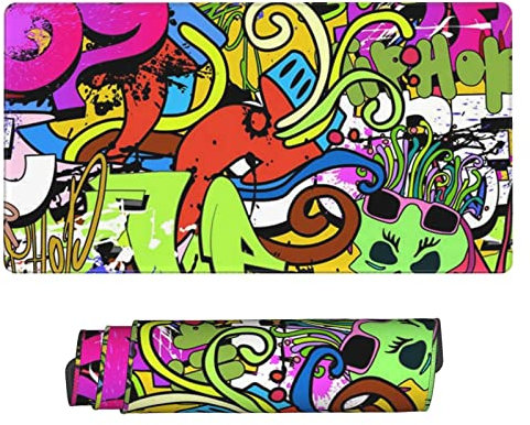 Graffiti-Mauspad, groß, Gummi, Schreibtischunterlage, bequemes Gaming-Mauspad für Gamer, Büro, Zuhause