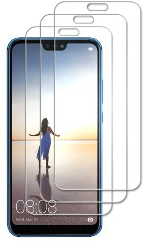 Tzstz 3 Stück Screen Protector, for Huawei P20 Lite,9H Hardness, Anti Scratch, Huawei P20 Lite Schutzfolie aus gehärtetem Glas