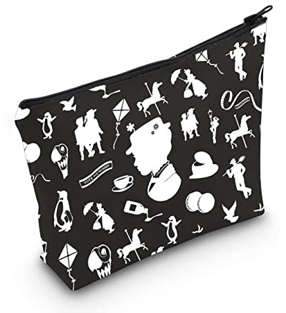 Mary Poppins inspiriertes Geschenk Mary Poppins Fans Geschenk Mary Poppins Make-up-Tasche mit Reißverschluss für Frauen, Mar Black Bag