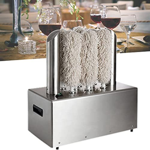 QJJML Electric Wine Glass Polisher, Commercial Glass Washer Machine,Glass Washing Machine with 136℉ High Temperature Drying Function,8Heads