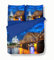 Köln Skyline Bettbezüge 135x200cm, Kathedrale und Hohenzollernbrücke bei Nacht, Königsblau Bettbezug aus Mikrofaser mit Reißverschluss Weich Kuschelige Bettwäsche-Sets, Pflegeleicht 3-teilig
