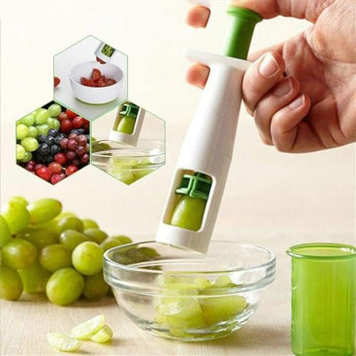 VIDSTW Cortador de Uvas y Frutas Multifuncional Para Niños - Acero Inoxidable Portátil - Herramienta de Cocina Creativa Para Uvas y Tomates