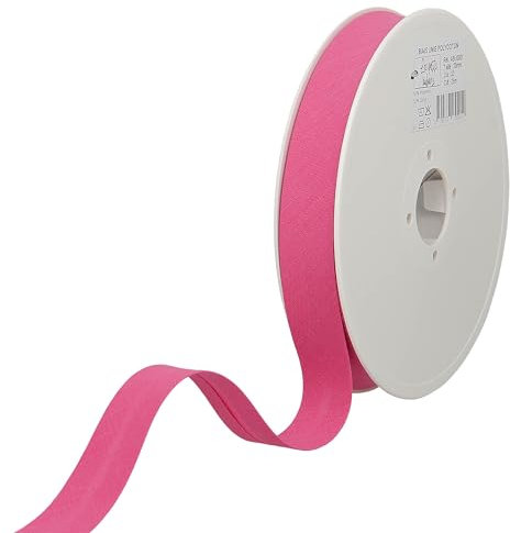 Les Petits Rubans Schrägband – 20 mm breit, gefaltet 10 mm, 25 m Rolle, 50% Baumwolle, 50% Polyester, Bordüre zum Nähen, Banner, Polster, Möbel, Paspeln, Kleidung, Decken