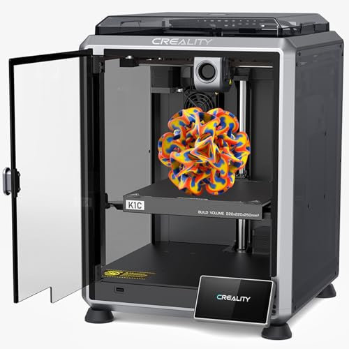 Creality K1C 3D-Drucker mit hoher Geschwindigkeit 600 mm/s, 3D Drucker mit Al Kamera, geeignet für 3D-Druck aus Kohlefaser, verstopfungsfreies Extruder, schnell austauschbare Tri-Metall-Düse, Kühltrio
