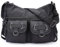 irisaa Damen Schultertasche, Canvas Multifunkionale Umhängetasche, Casual Handtasche mit vielen fächern Unisex, DKB Farbe:Schwarz