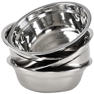 Vareone Set of 4 Stainless Steel Mixing Bowl, Metal Kitchen Bowl for Baking Cooking Mixing, Salad & Food Prep Bowl