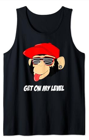 cooler Sonnenbrillen Hip Hop Affe rotes Cap Get on my Level Tank Top