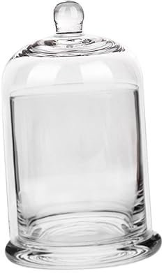 LOVIVER Cloche Glaskuppel Kerzenhalter mit Griff Oben Glocke Glas Display Kuppel für Früchte Pflanzen Aroma Steine Snack, Klar