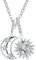 Micory Sonne und Mond Halskette Damen 925 Silber Schmuck Geschenke Kette Valentinstag Muttertag Geburtstag Geschenk für Mama Ehefrau Freundin Tochter