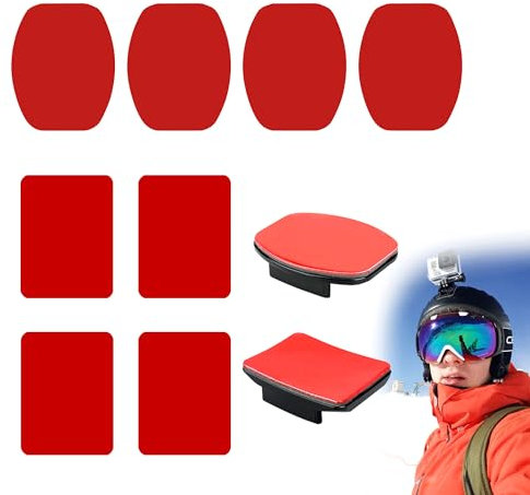 8 Pcs Dash Cam Sticky Pads 3M Double Sided Sticky Pads Pads Waterproof Dashcam Sticky Pads Ensure Camera fixed for Action Cameras and Dashcams Mounts Number Plate Pads (Red)