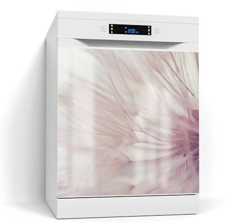 DEQORI Magnetfolie für Spülmaschine 60x60 cm | Motiv Zarte Pusteblume | dekorative Magnetmatte Geschirrspüler Schutz | Magnet Deko-Folie selbstklebend, magnetisch & beschreibbar