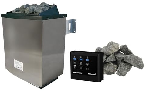 Karibu Sauanofen 9kW Fininisch Saunaofen inkl. externer Steuerung und 18 kg Saunaset Sparset 1