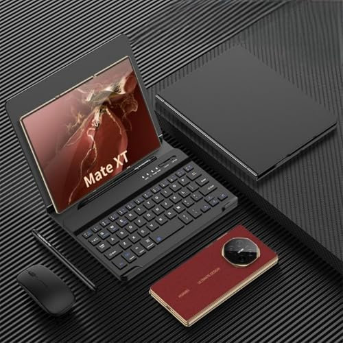 Hülle Case for Pixel 9 Pro Fold Keyboard + Metal Flip Cover + Mouse + Pen,Universal Foldable Phone Stand for Google Pixel 9 Pro Fold(1)
