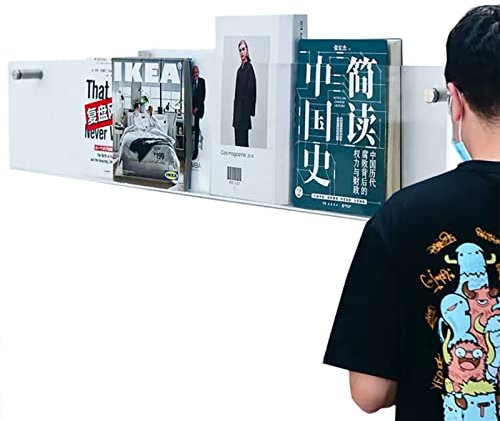 LXXW Zeitschriftenständer An der Wand montierter transparenter Acryl-Zeitungsständer, hängendes Bücherregal, Literatur-Aufbewahrungsregal, for die Anzeige im Wohnzimmer für Ausstellungen, Literatur(12