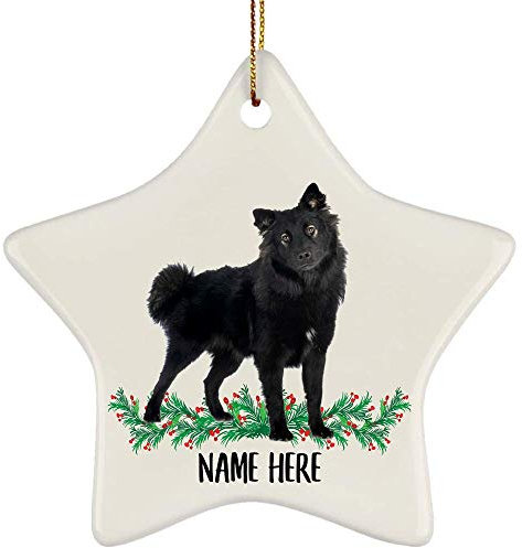 Weihnachtsdeko Keramik Hängende Ornamente Mit Schnur Weihnachtsbaum Deko Christbaumschmuck Anhänger Lustige Personalisierte Name Finnischer Lapphund Schwarze Geschenke Für Hundemama