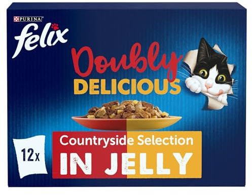 FELIX Doubly Delicious Countryside Selection in Jelly Wet Cat Food 12x85g (Pack of 4)