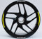 DualColorStampe Set Completo per 2 Ruote Adesivi Cerchi Moto Sport 17 Pollici | Strisce Adesive per Auto e Scooter | Colore a scelta D0122 (GIALLO FLUO)