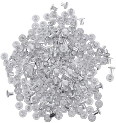 ULTECHNOVO 200pcs Flat Head Semi-Tubular Aluminum Rivets Practical DIY Tool for Strong Joints Silver Tone for Indoor and Outdoor Use
