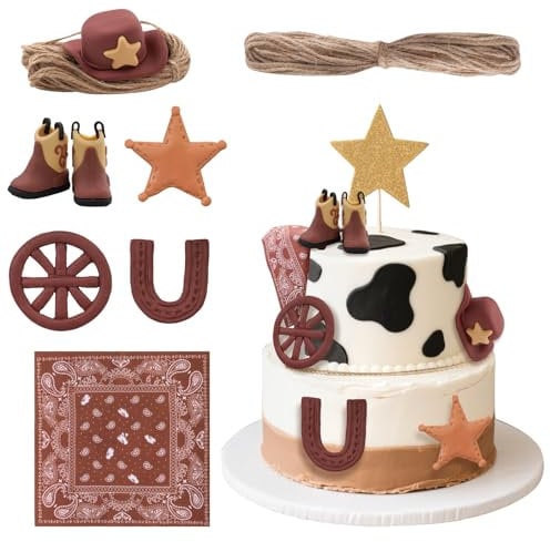 cnomg Cowboy Cake Decorations Cowboy Boots Cake Topper Cupcake Toppers Cowgirl Western Theme Baby Shower Party