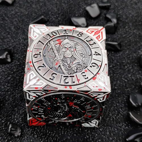 ORUZA DND Roulette Dice Spinner, 7-in-1 Cubic Dragon Metallic D&D Dice for Dungeons and Dragon RPG MTG Warhammer 40K Sci-Fi, War Theme Tabletop Games