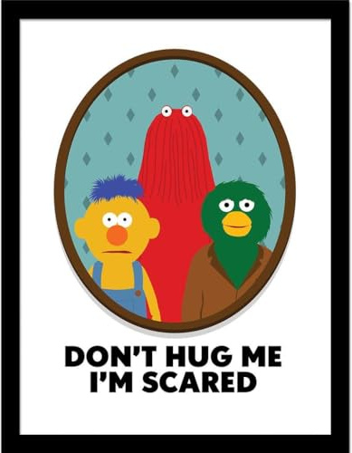 Scared Trio Portrait, Don't Hug Me I'm Scared, Framed 30x40cm Print