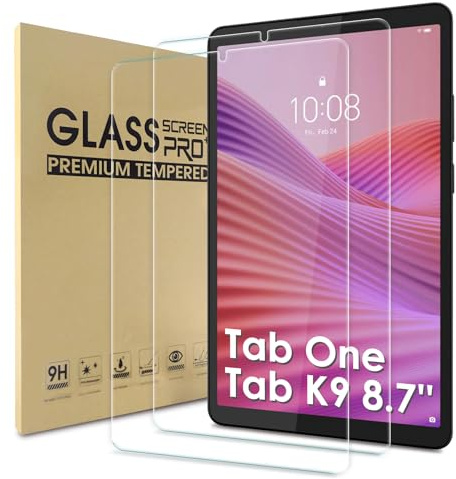 WD&CD 2 Pack Screen Protector Compatible with Lenovo Tab One/Tab K9 8.7'' | Anti Scratch Anti Bubble High Definition