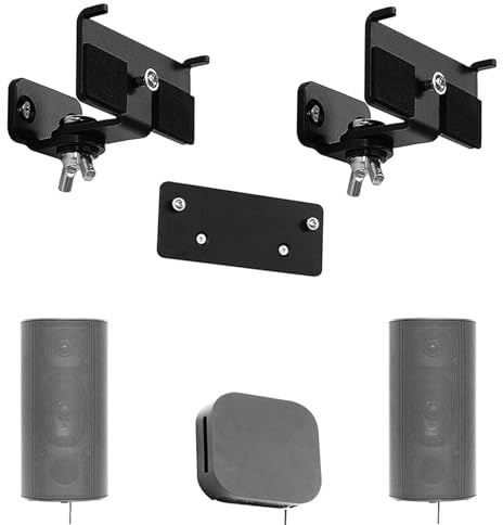 OCXLLEATLY Wall Mount Brackets Compatible with Sony SA-RS5 Wireless Rear Speakers and Rear Amp Box, Metal Speaker Holder for Sony HT-S60 BRAVIA Theater System, Black