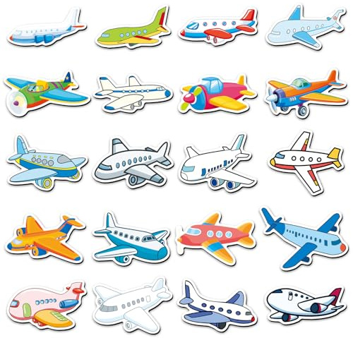 Flugzeuge Kühlschrankmagnet 20 Stücke Niedliche Cartoon Plane Whiteboard Weichmagnetischer für Kühlschrank Klassenzimmer Fotos Crafts Kühlschrank Meldeboard Küche Zuhause Büro Dekorative